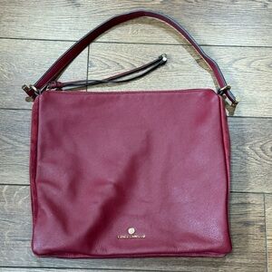 Vince Camuto Burgundy Leather Shoulder Bag
